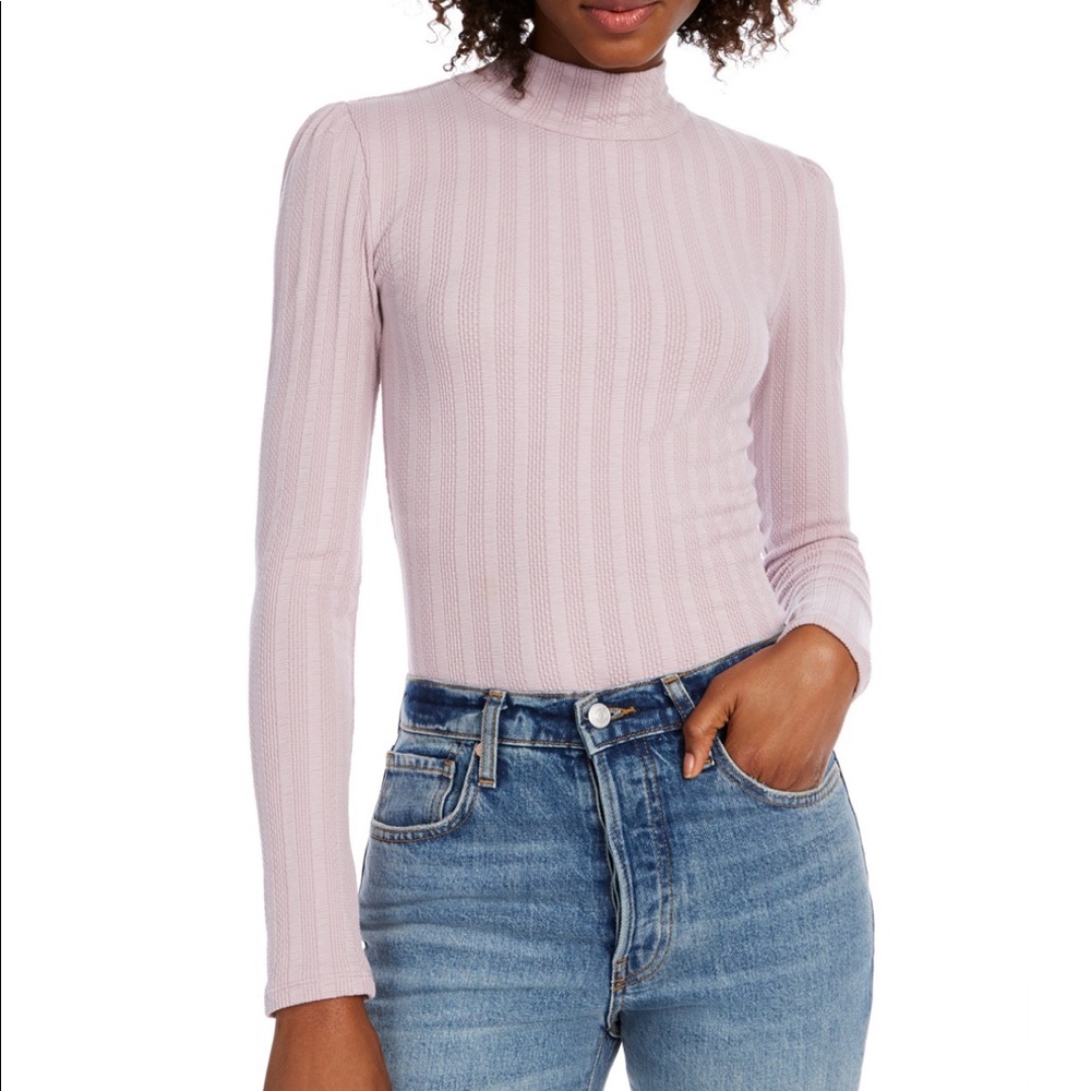 NWT Free People mauve long sleeve knit open back top